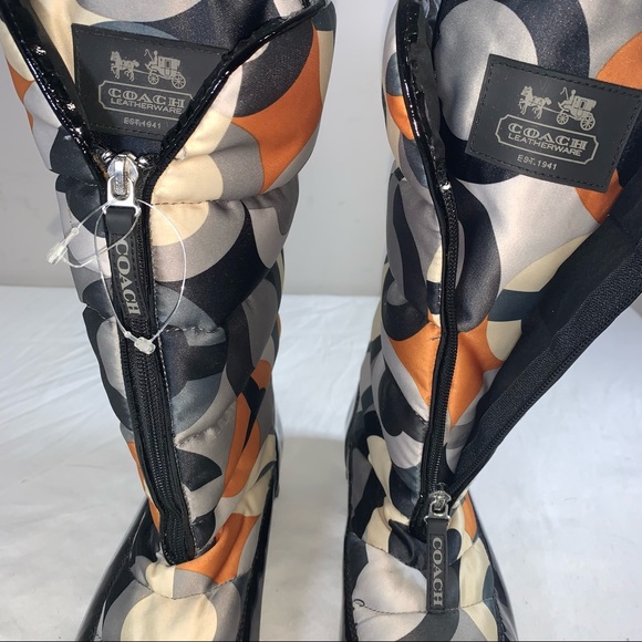 COACH OPTIC ART SIGNATURE LOGO JOLT Puffy BOOTS - Picture 4 of 12